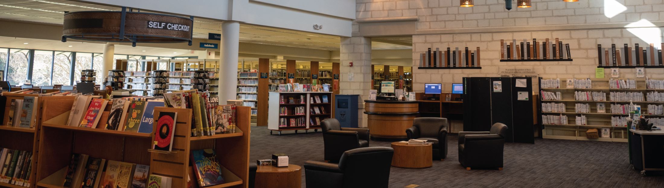A view of the lobby of the Main Branch Library