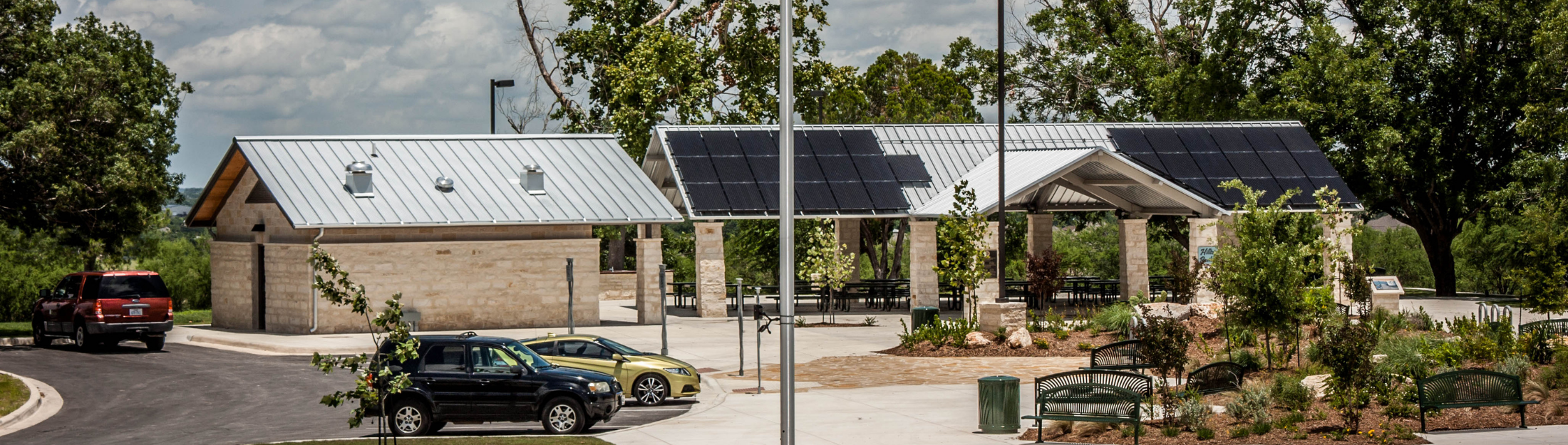 A view of the pavilions available at Fischer Park
