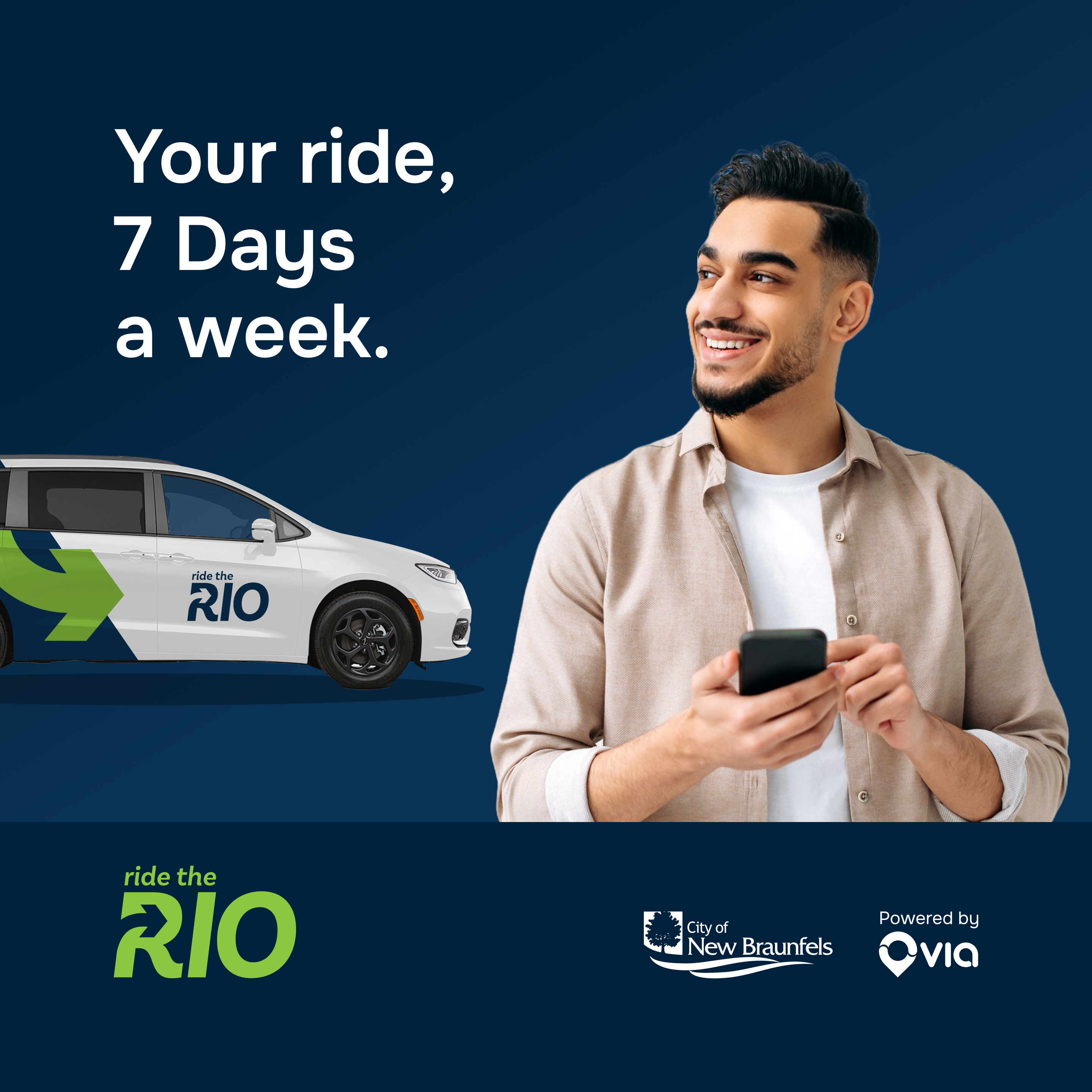 Ride the Rio Microtransit Your Ride 7 Days a Week Powered by Via 