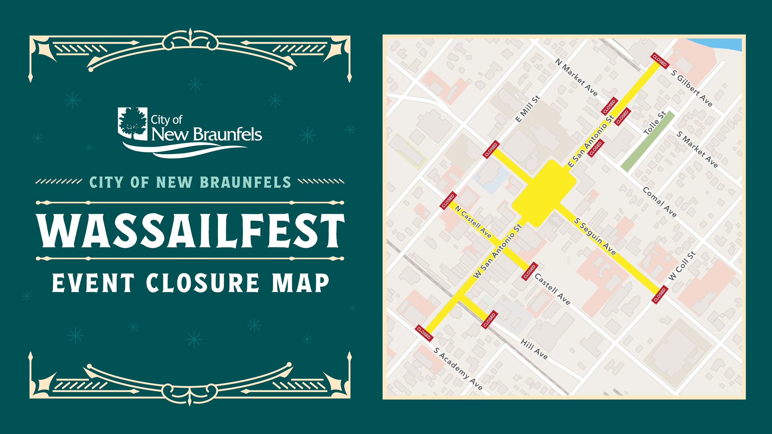 2024 Wassailfest Event Closure Map